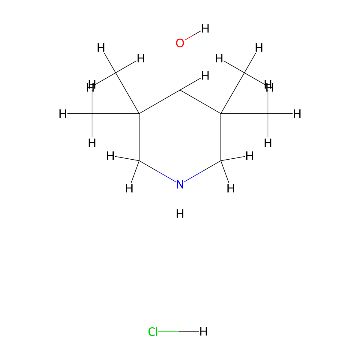 3,3,5,5-Tetramethylpiperidin-4-ol hydrochloride molecular structure, CAS 2416237-44-8
