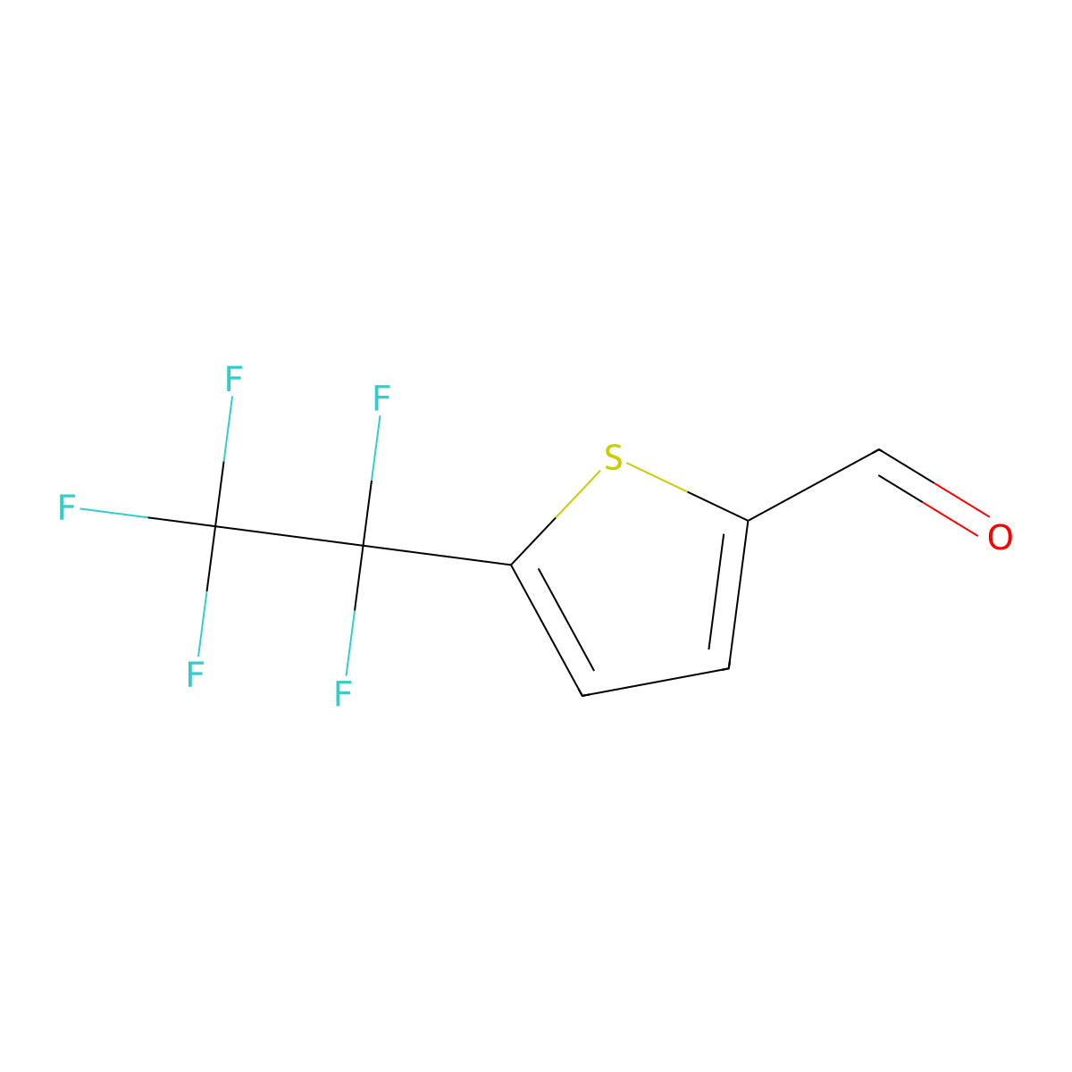 5-(1,1,2,2,2-Pentafluoroethyl)thiophene-2-carbaldehyde molecular structure, CAS 2416237-46-0