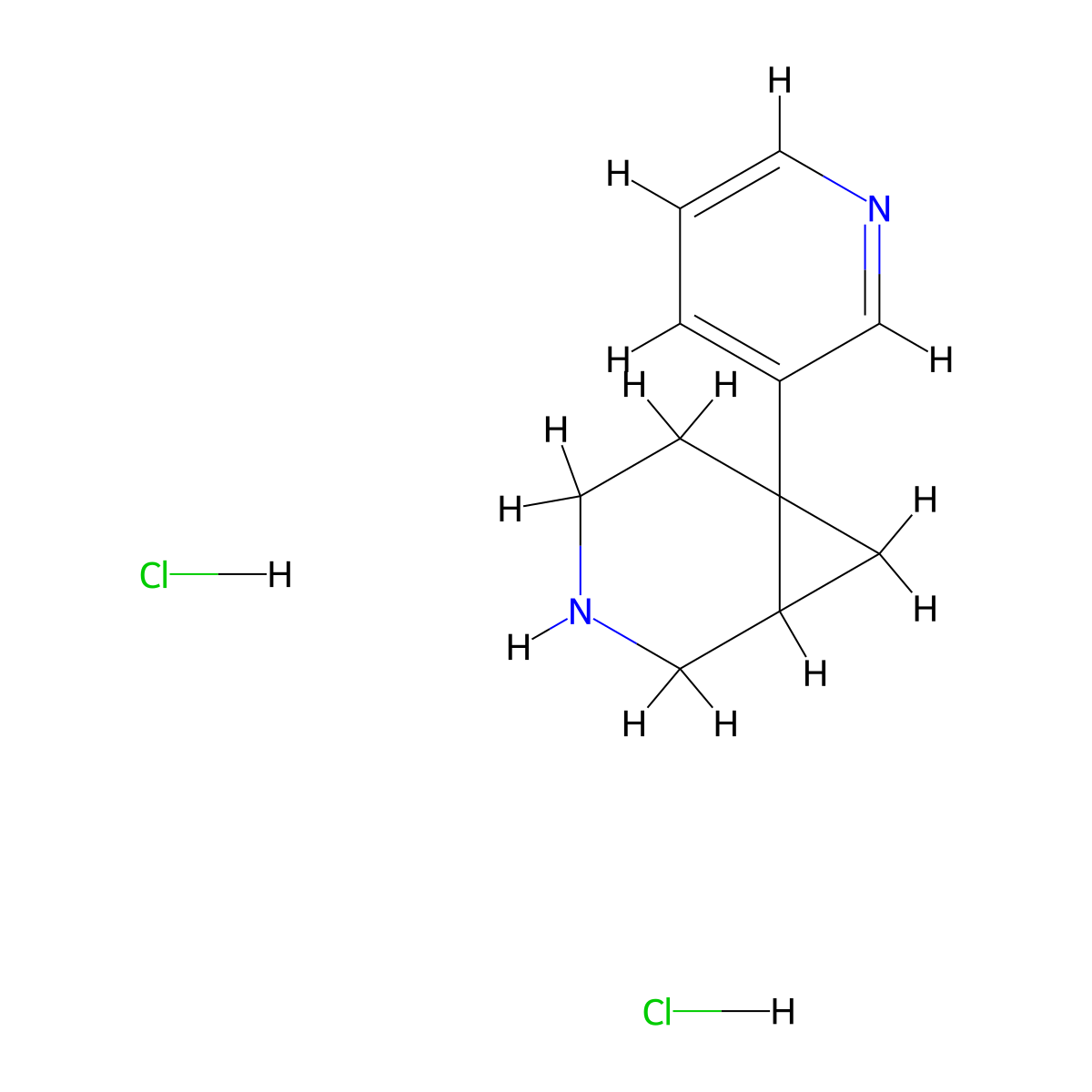 6-(Pyridin-3-yl)-3-azabicyclo(4.1.0)heptane dihydrochloride molecular structure, CAS 2416237-55-1