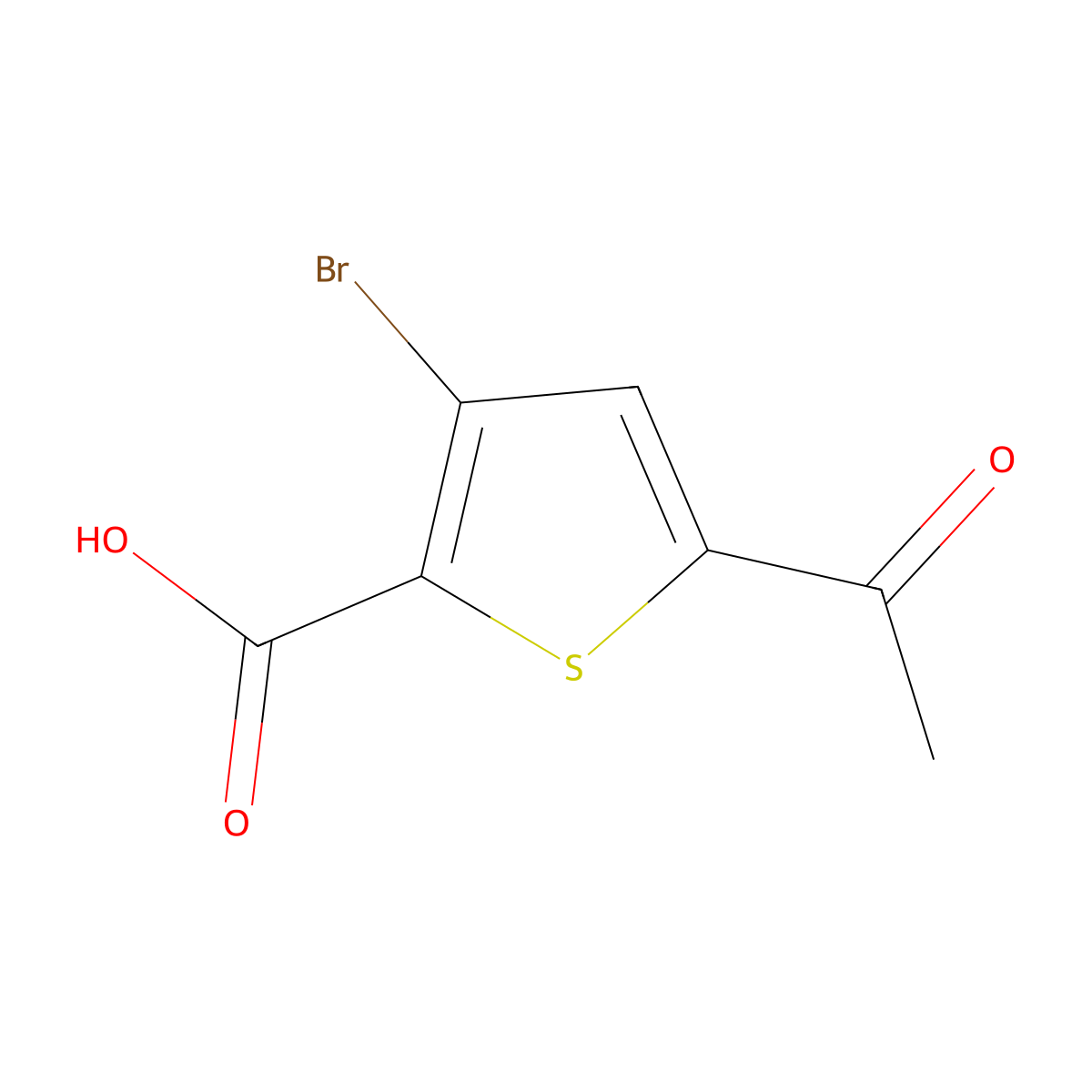 5-Acetyl-3-bromothiophene-2-carboxylic acid molecular structure, CAS 2416242-79-8