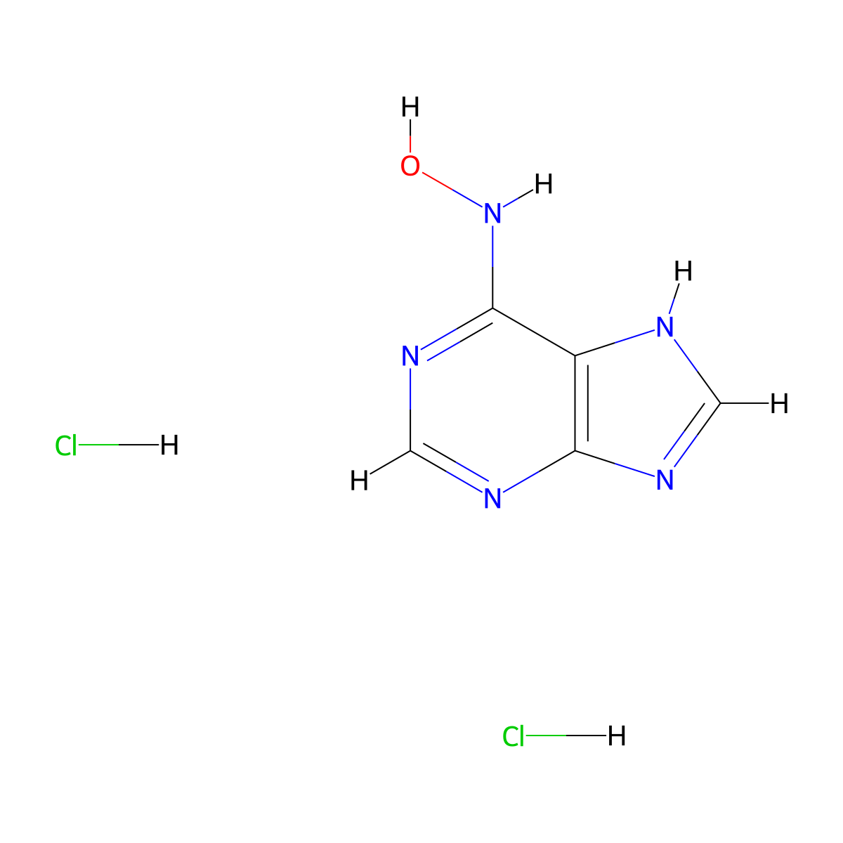 N-(9H-purin-6-yl)hydroxylamine dihydrochloride molecular structure, CAS 2416242-81-2