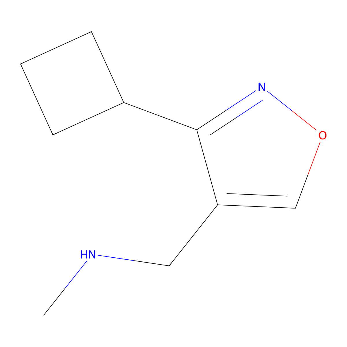 [(3-Cyclobutyl-1,2-oxazol-4-yl)methyl](methyl)amine molecular structure, CAS 2416242-83-4