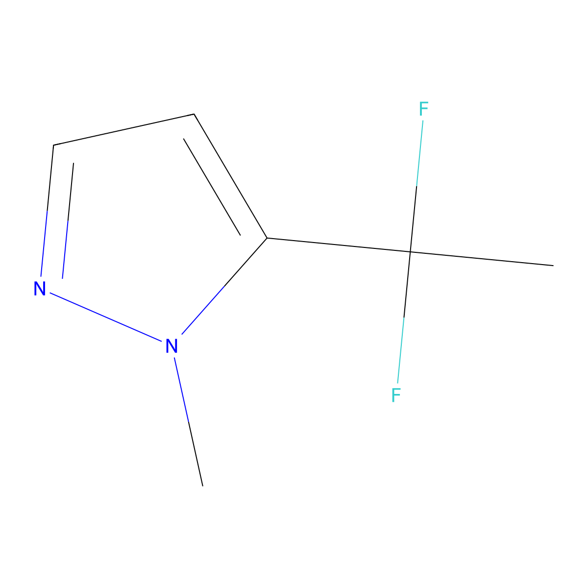 5-(1,1-difluoroethyl)-1-methyl-1H-pyrazole molecular structure, CAS 2416242-99-2