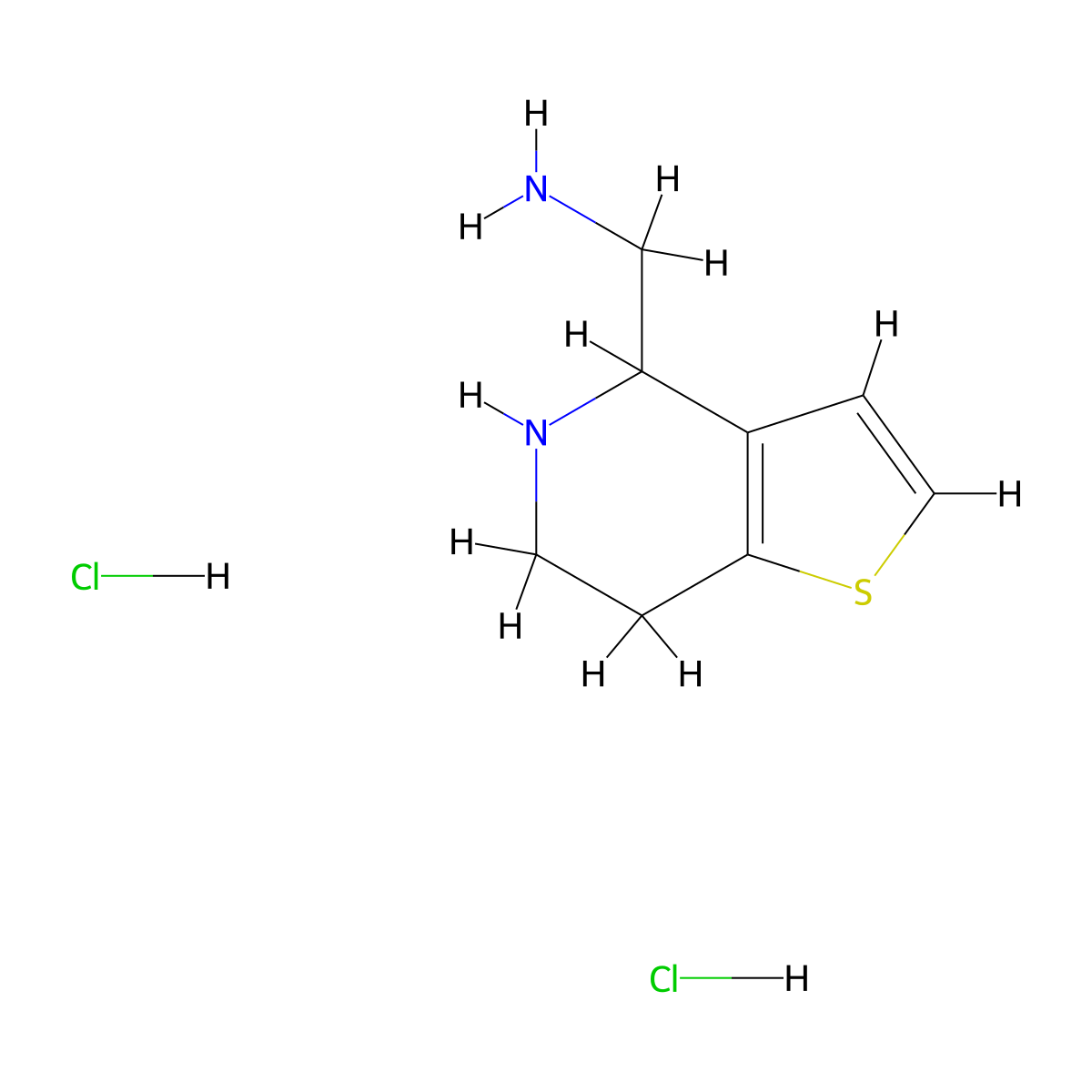 4,5,6,7-Tetrahydrothieno[3,2-c]pyridin-4-ylmethanamine;dihydrochloride molecular structure, CAS 2416243-02-0