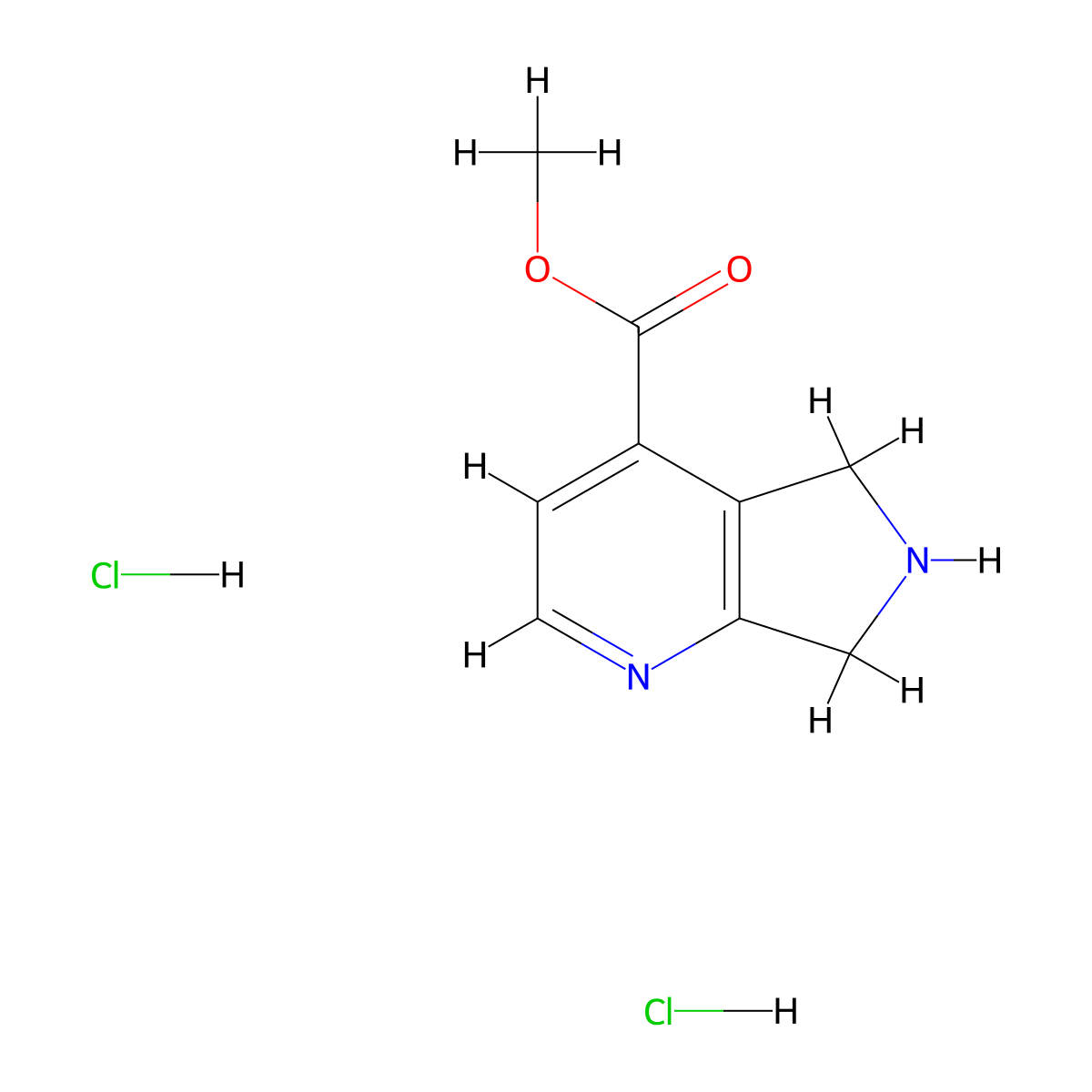 methyl5H,6H,7H-pyrrolo[3,4-b]pyridine-4-carboxylatedihydrochloride molecular structure, CAS 2416243-09-7