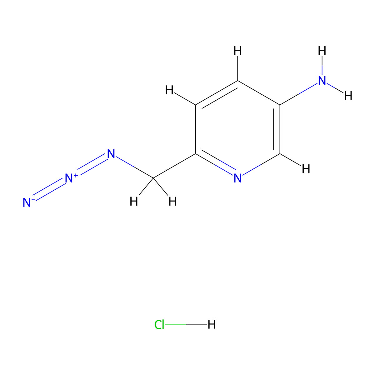 6-(Azidomethyl)pyridin-3-amine hydrochloride molecular structure, CAS 2416243-27-9
