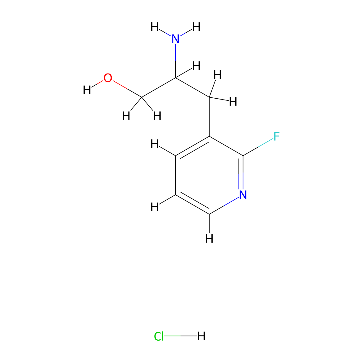 2-Amino-3-(2-fluoropyridin-3-yl)propan-1-ol hydrochloride molecular structure, CAS 2416243-31-5