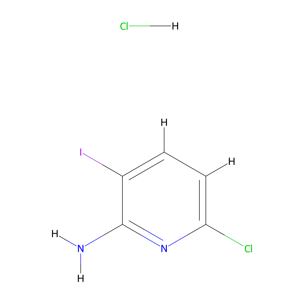 6-Chloro-3-iodopyridin-2-amine hydrochloride molecular structure, CAS 2416243-39-3
