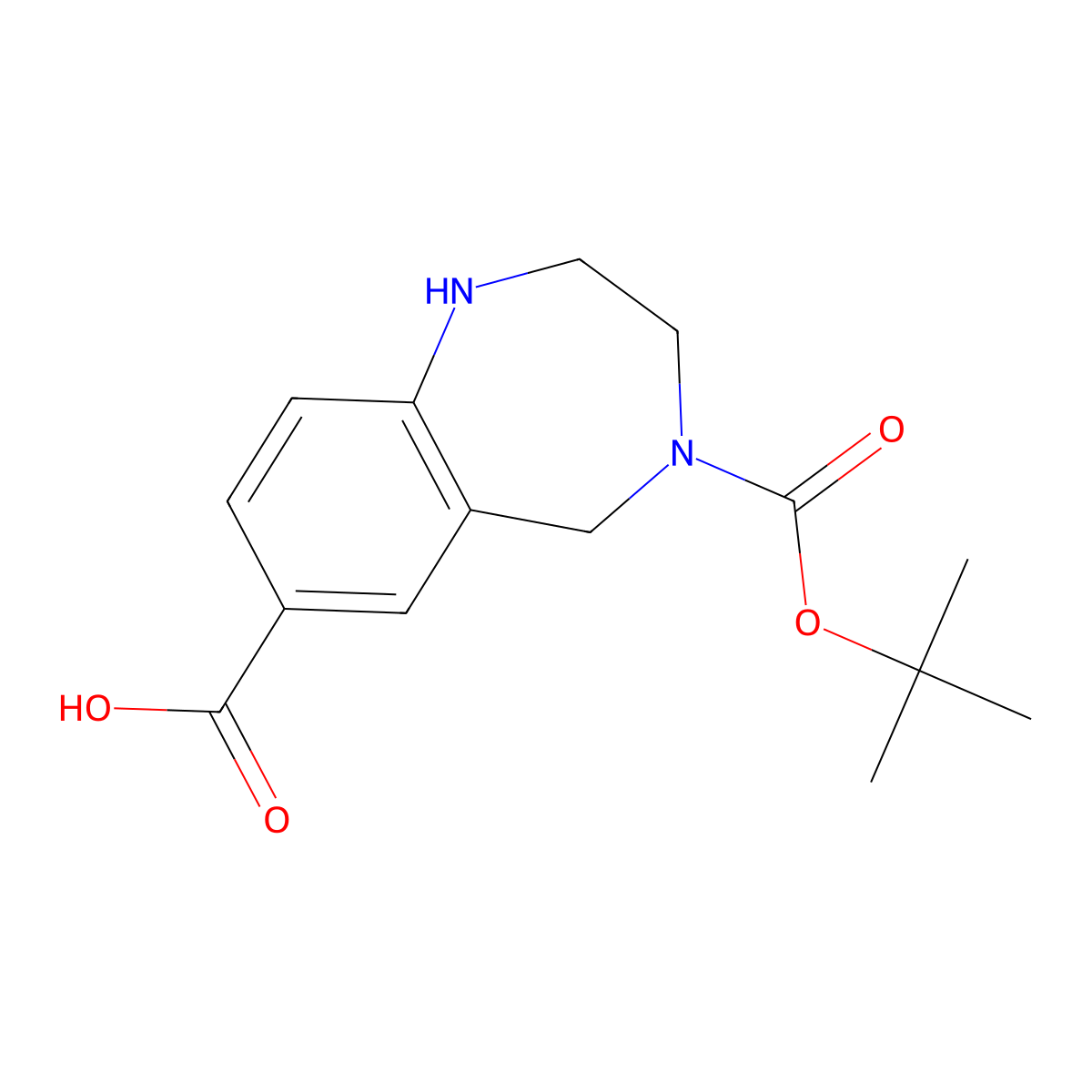 4-[(tert-butoxy)carbonyl]-2,3,4,5-tetrahydro-1H-1,4-benzodiazepine-7-carboxylicacid molecular structure, CAS 2416243-43-9
