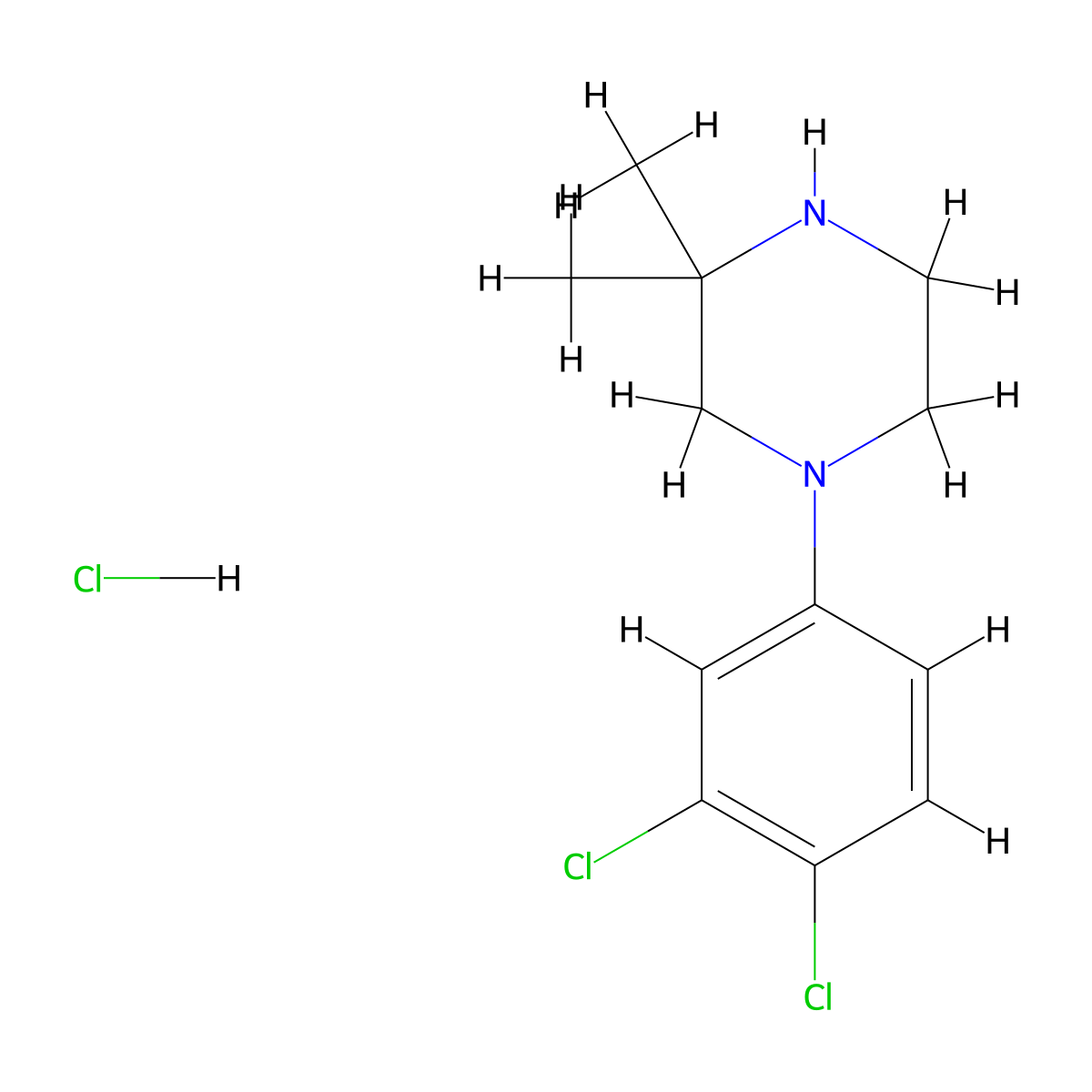 1-(3,4-Dichlorophenyl)-3,3-dimethylpiperazine hydrochloride molecular structure, CAS 2416243-48-4