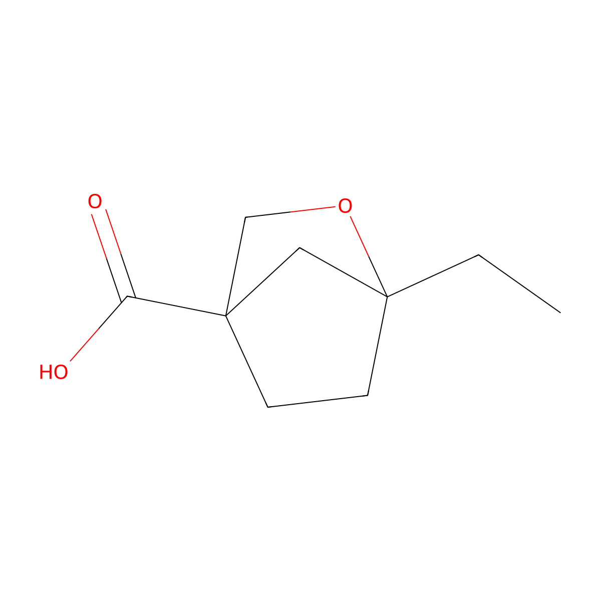 1-Ethyl-2-oxabicyclo[2.2.1]heptane-4-carboxylic acid molecular structure, CAS 2416243-56-4