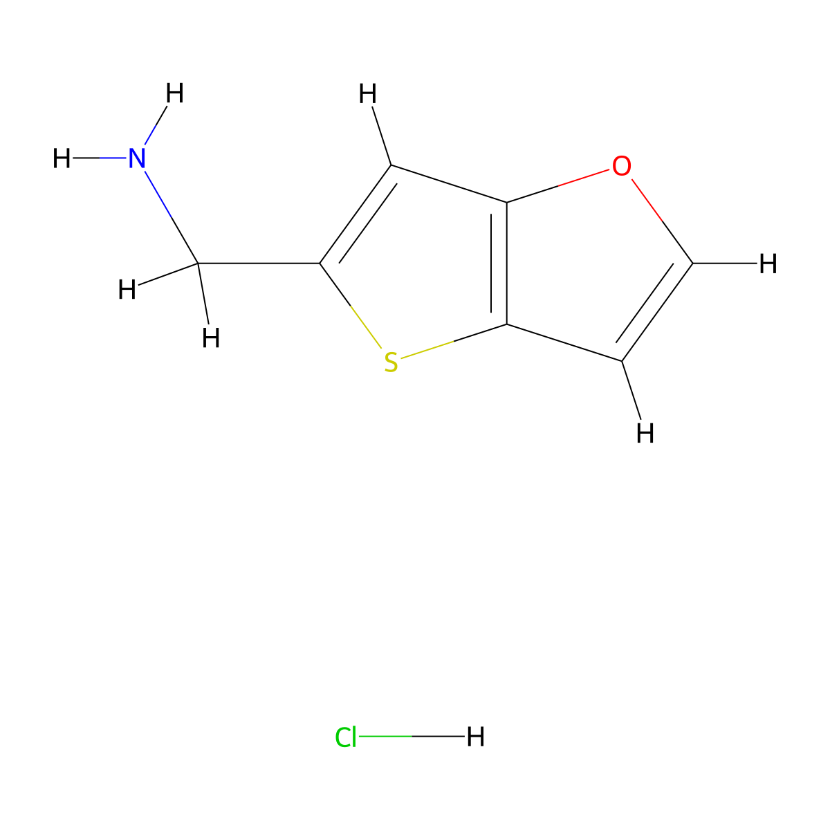 Thieno[3,2-b]furan-5-ylmethanamine;hydrochloride molecular structure, CAS 2416243-70-2