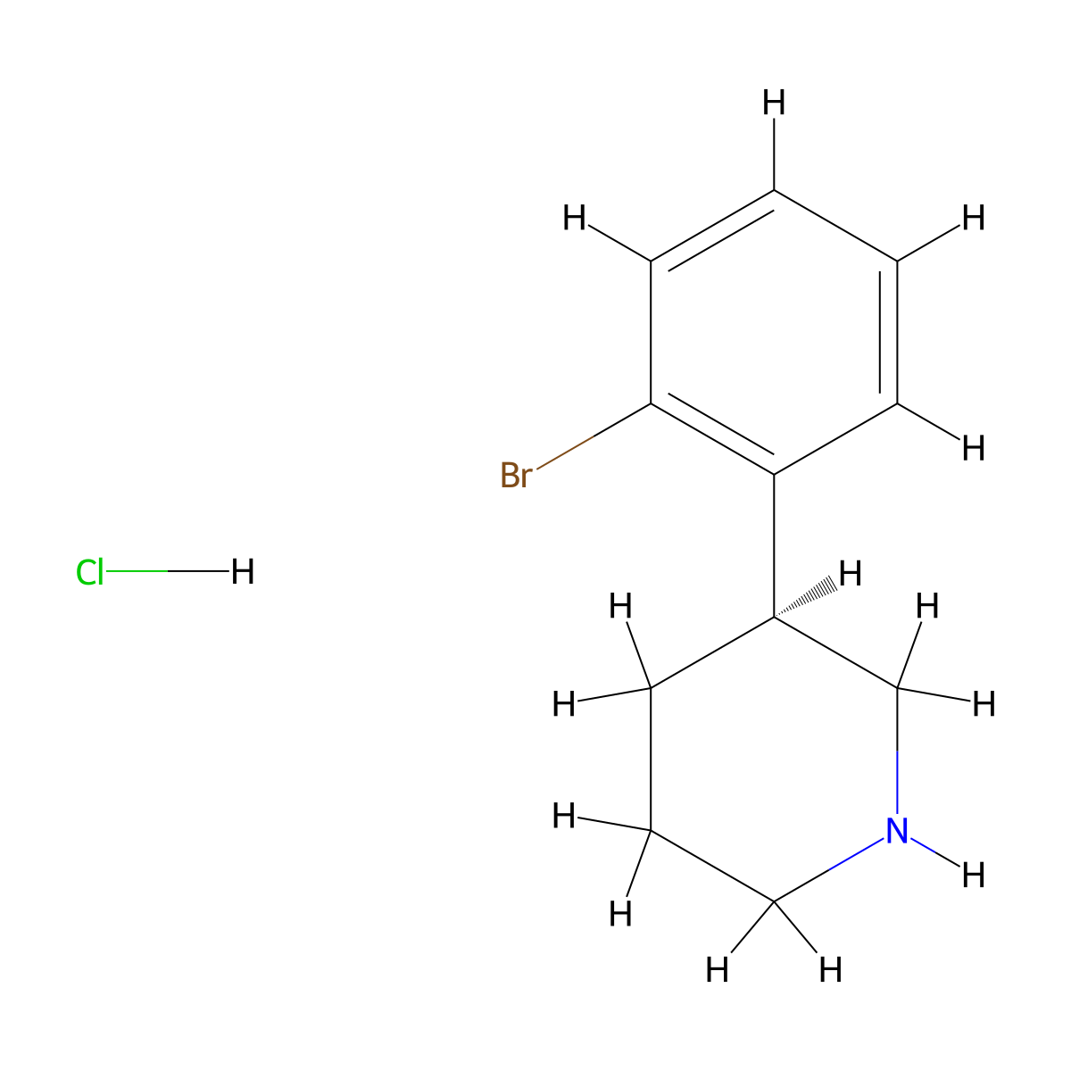 (S)-3-(2-bromophenyl)piperidine hydrochloride molecular structure, CAS 2416257-97-9