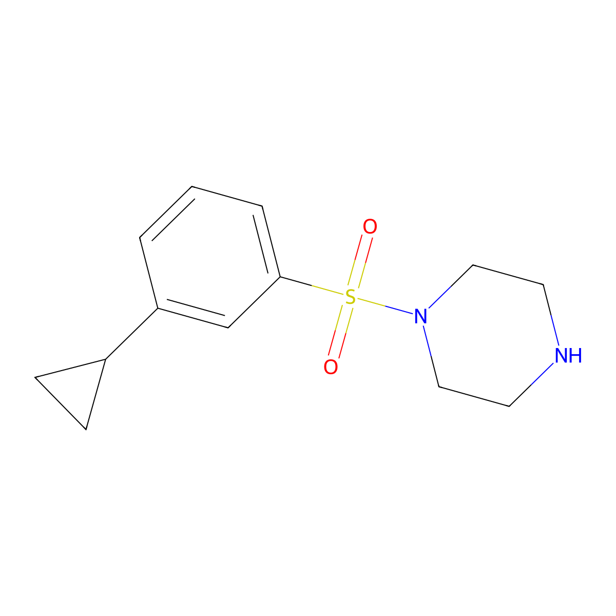 1-(3-Cyclopropylphenyl)sulfonylpiperazine molecular structure, CAS 2416262-93-4