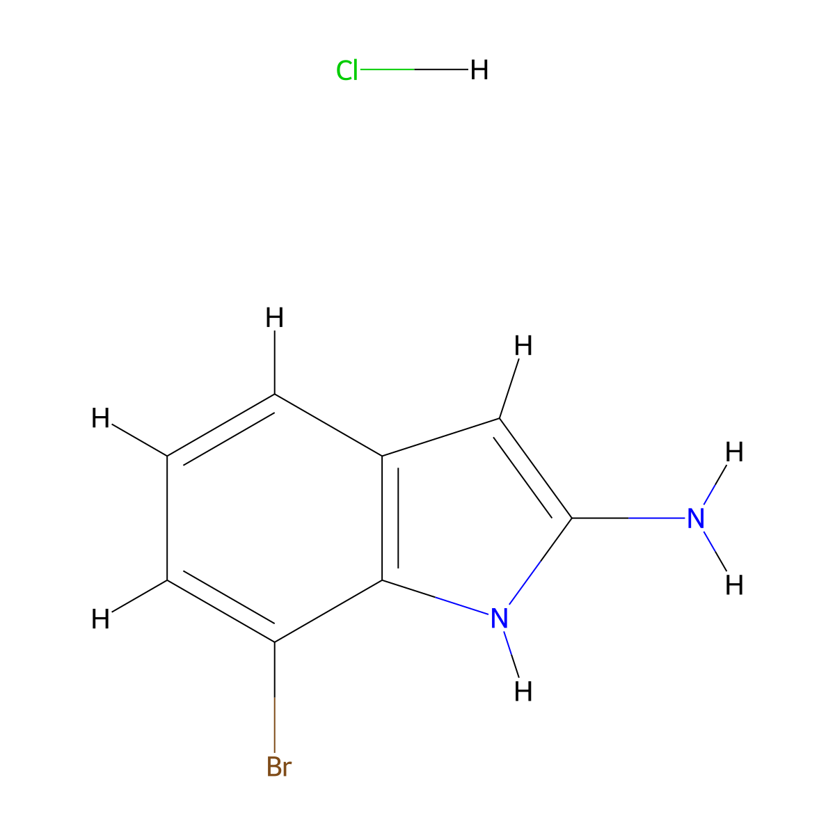 7-bromo-1H-indol-2-amine hydrochloride molecular structure, CAS 2416262-96-7