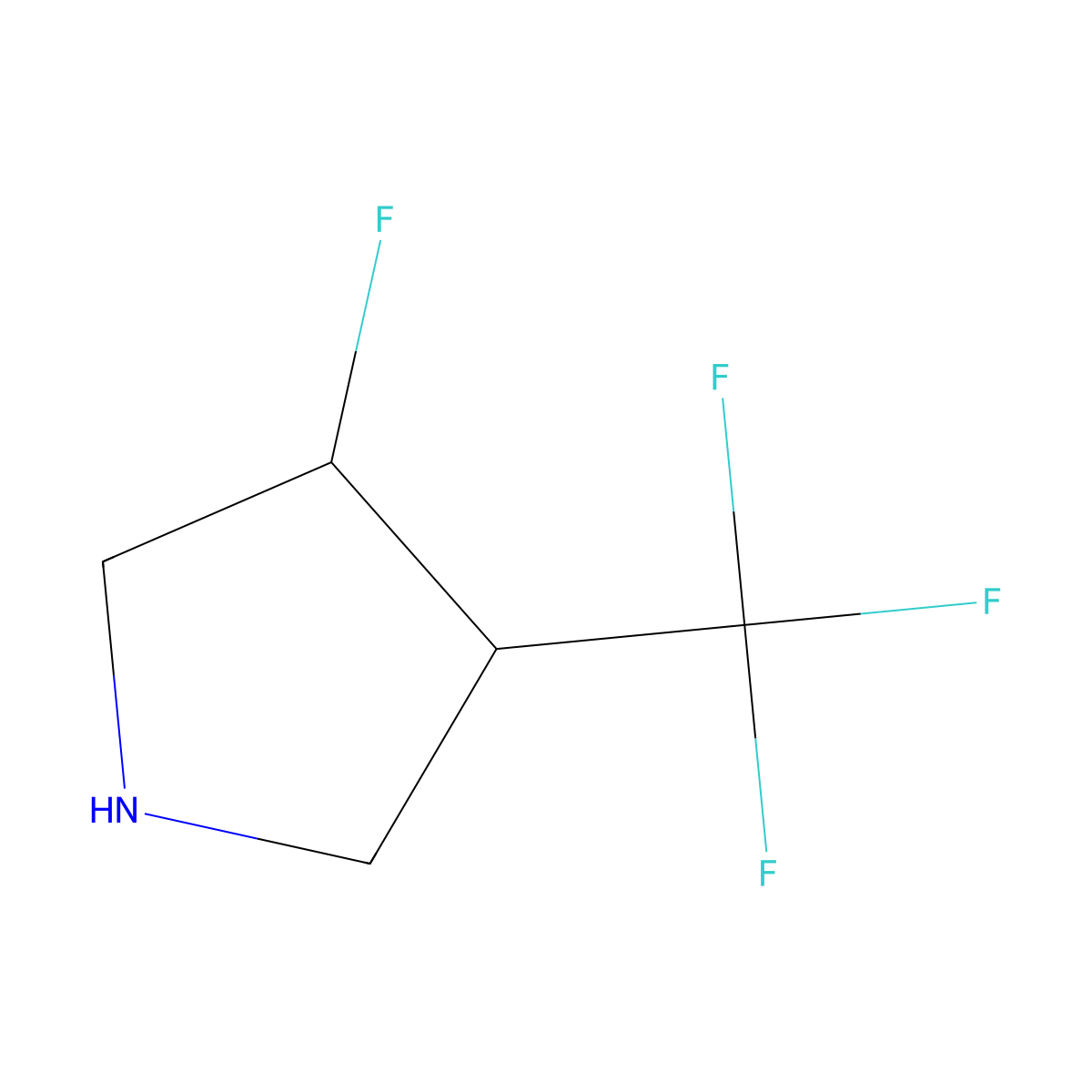 rac-(3R,4S)-3-fluoro-4-(trifluoromethyl)pyrrolidine molecular structure, CAS 2416336-08-6
