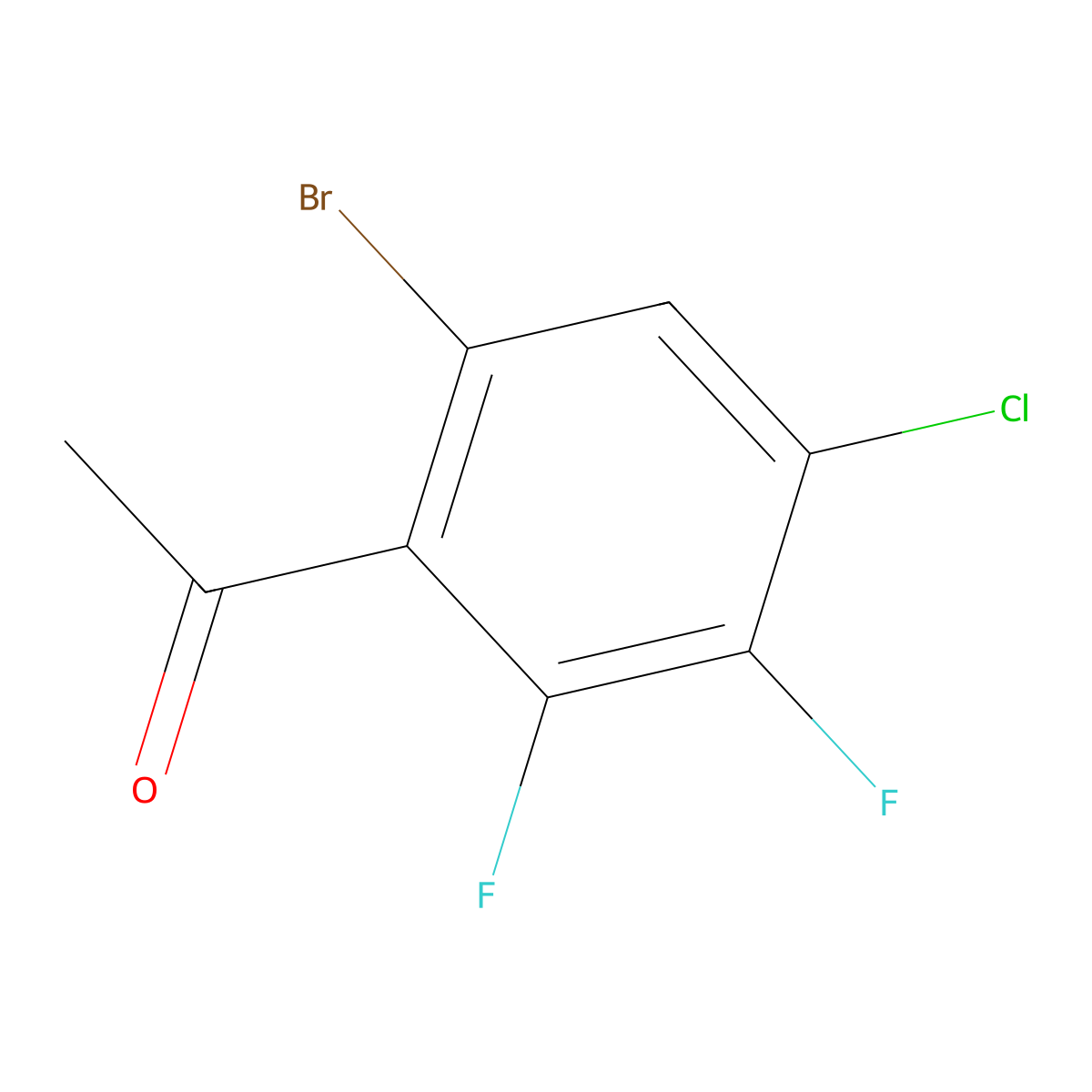 1-(6-Bromo-4-chloro-2,3-difluoro-phenyl)ethanone molecular structure, CAS 2416368-69-7