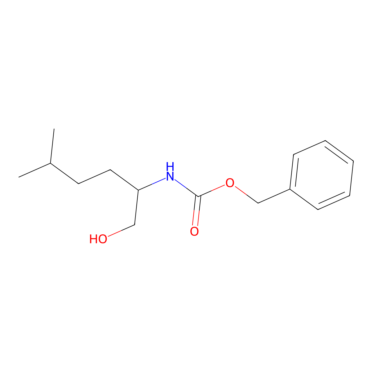 benzyl N-(1-hydroxy-5-methylhexan-2-yl)carbamate molecular structure, CAS 2416393-66-1