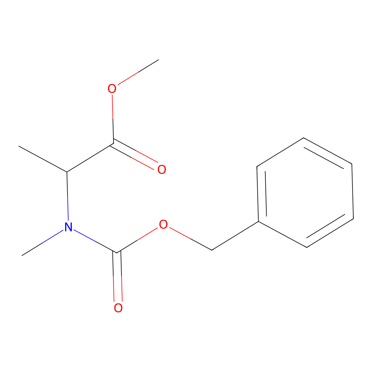 Methyl (2S)-2-{[(benzyloxy)carbonyl](methyl)amino}propanoate molecular structure, CAS 24164-72-5