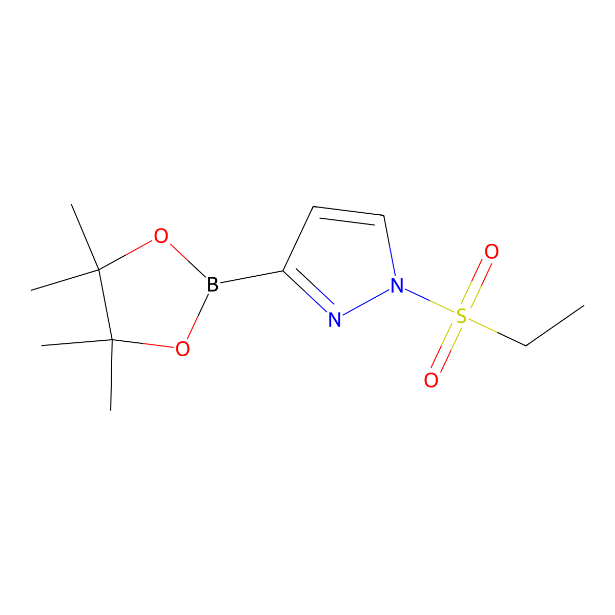 1-(Ethylsulfonyl)pyrazole-3-boronic Acid Pinacol Ester molecular structure, CAS 2416488-42-9