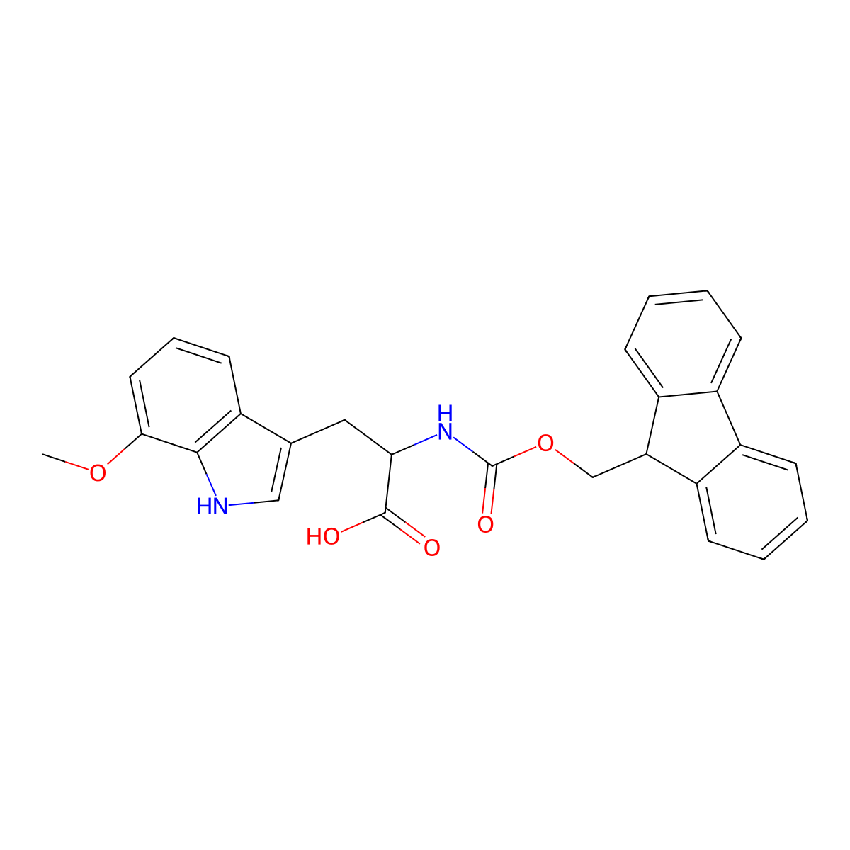 N-Fmoc-7-methoxy-L-tryptophan molecular structure, CAS 2416720-26-6