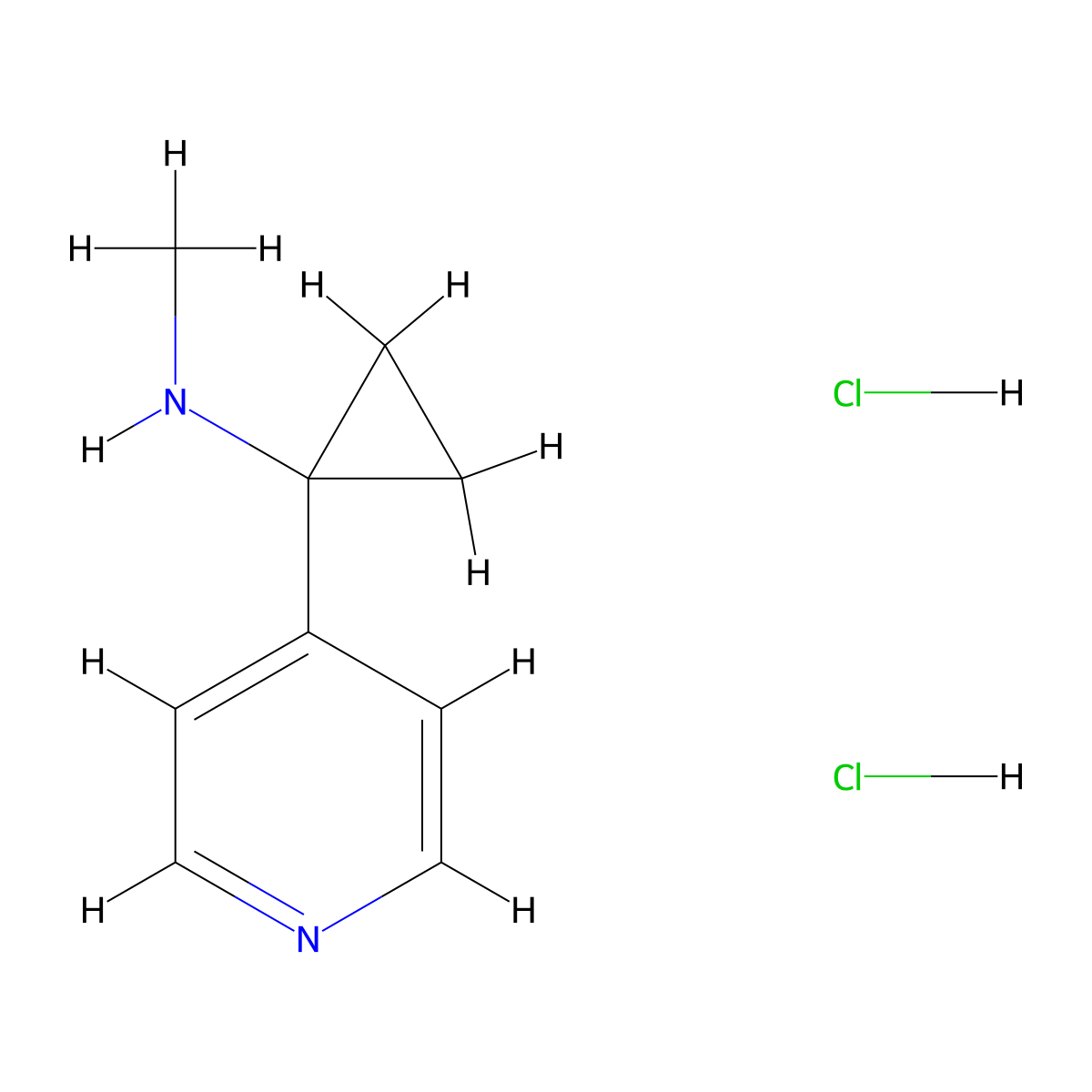 N-methyl-1-pyridin-4-ylcyclopropan-1-amine;dihydrochloride molecular structure, CAS 2416728-56-6