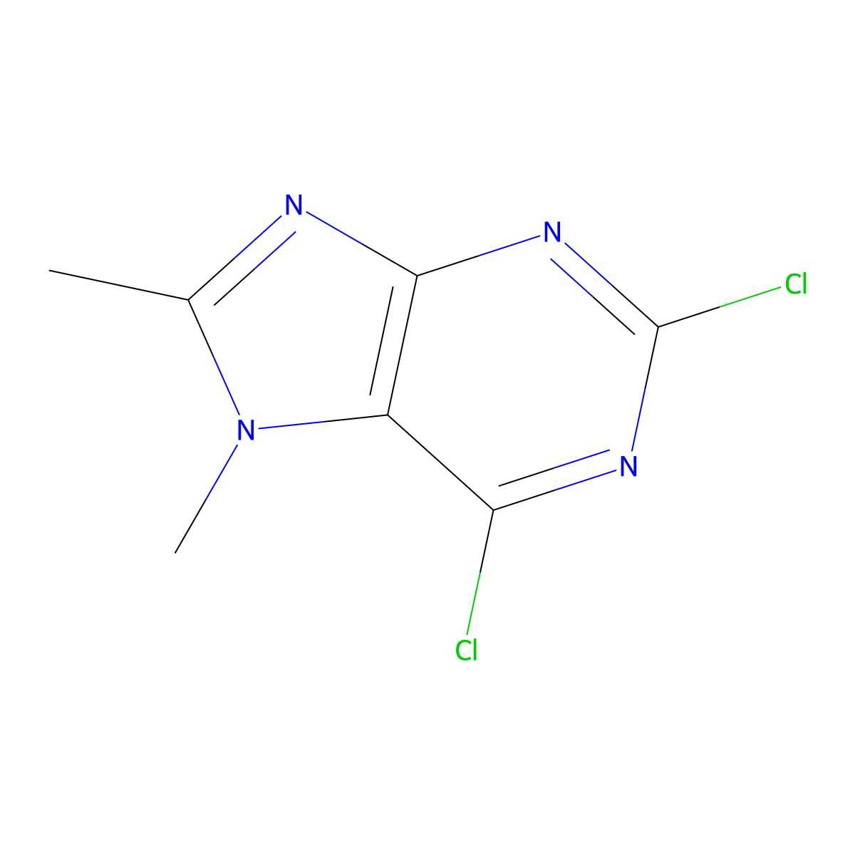 2,6-dichloro-7,8-dimethyl-7H-purine molecular structure, CAS 24168-09-0
