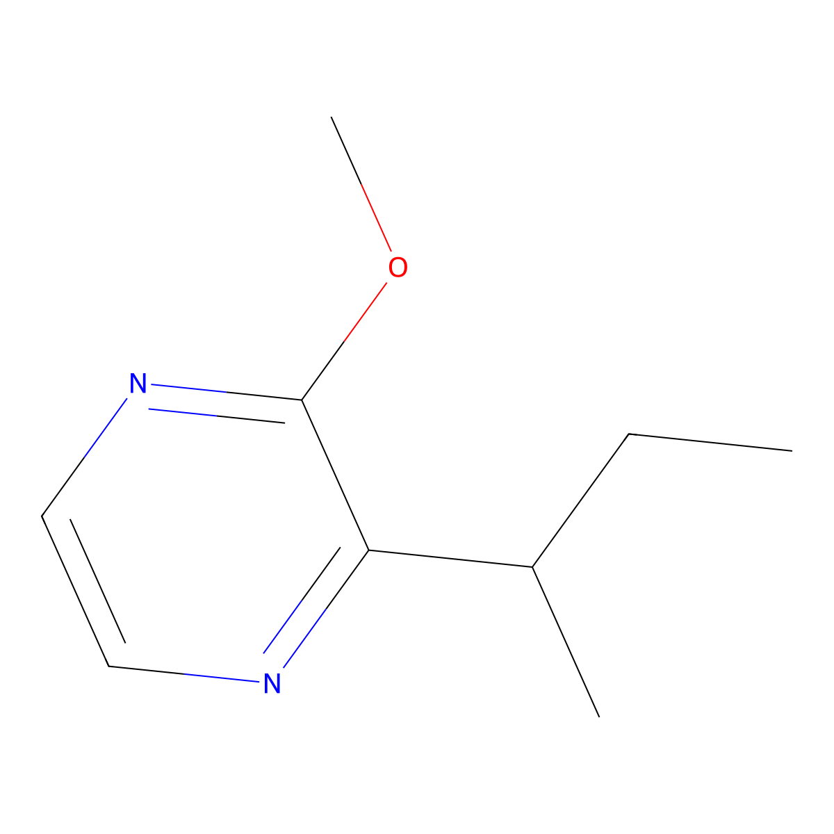 2-Methoxy-3-(1-methylpropyl)pyrazine molecular structure, CAS 24168-70-5