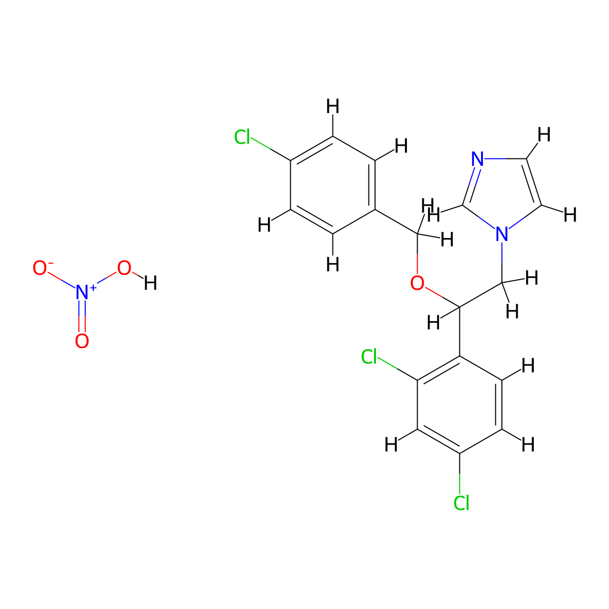 Econazole Nitrate molecular structure, CAS 24169-02-6