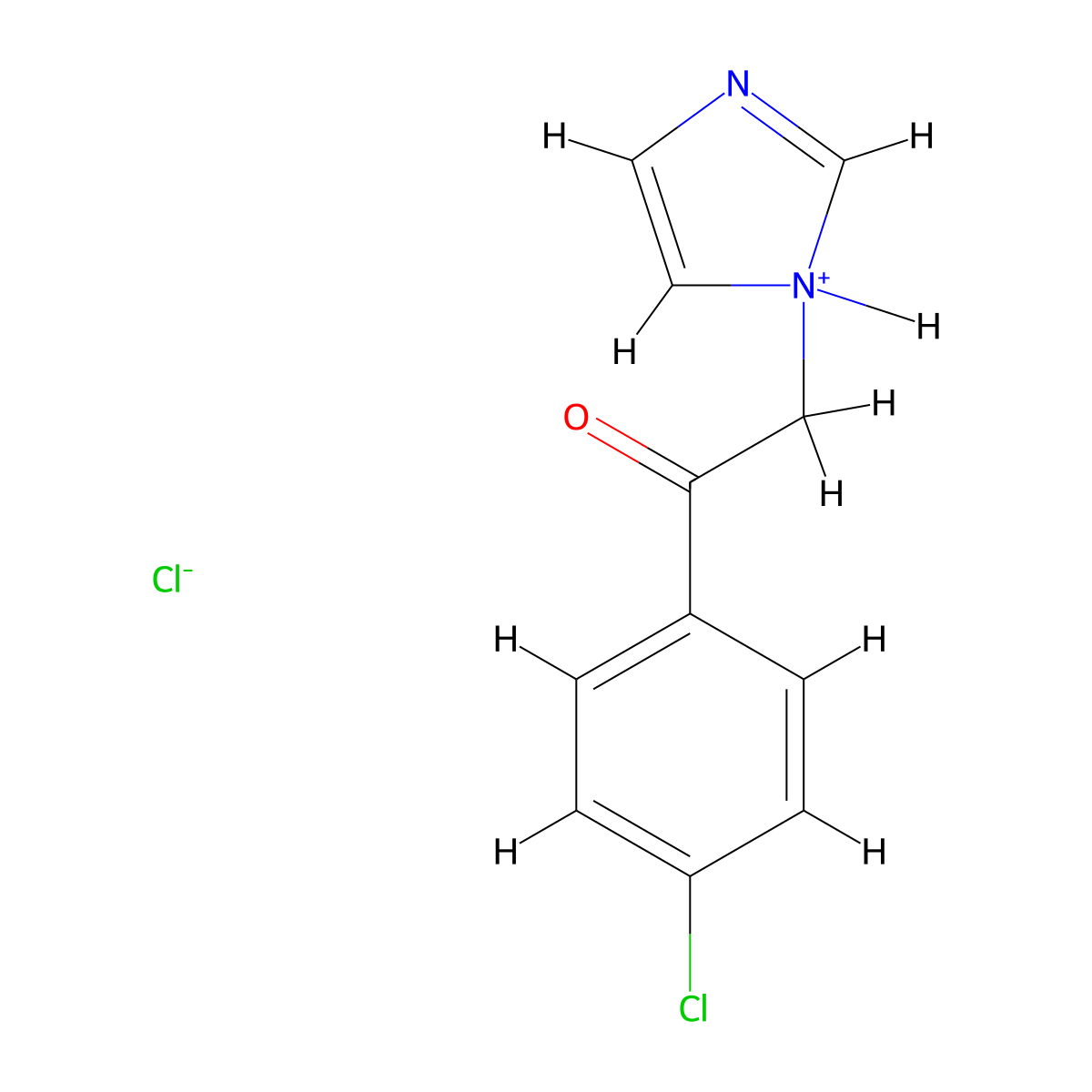 N-(4-Chlorophenacyl)imidazole hydrochloride molecular structure, CAS 24169-70-8