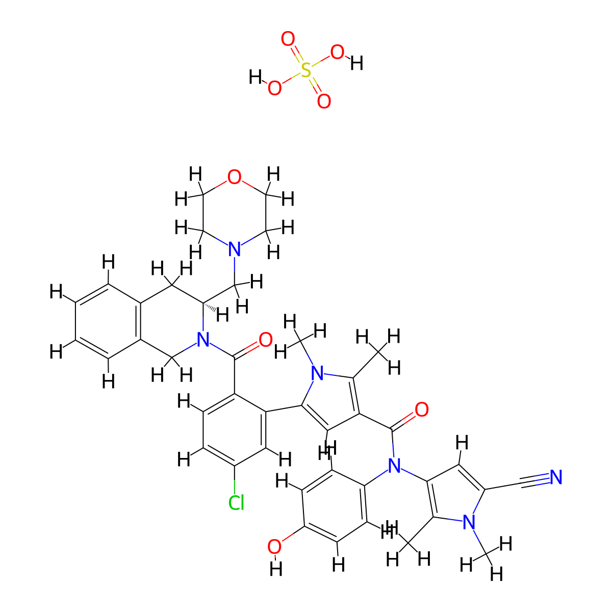 S65487 sulfate molecular structure, CAS 2416937-01-2