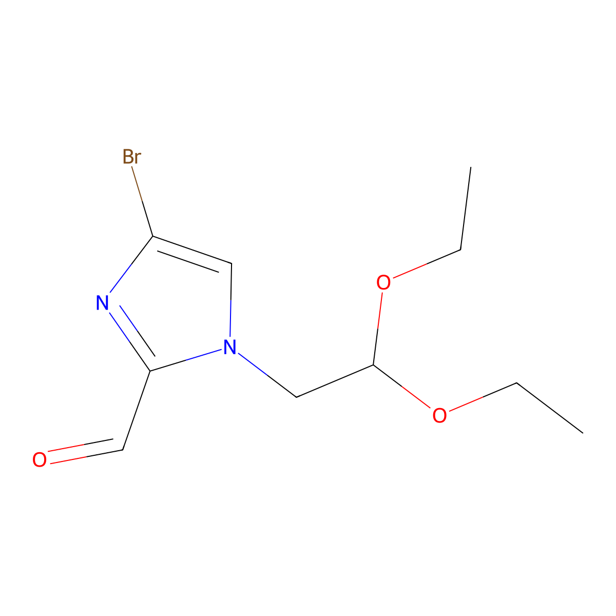 4-Bromo-1-(2,2-diethoxy-ethyl)-1H-imidazole-2-carbaldehyde molecular structure, CAS 2416991-33-6