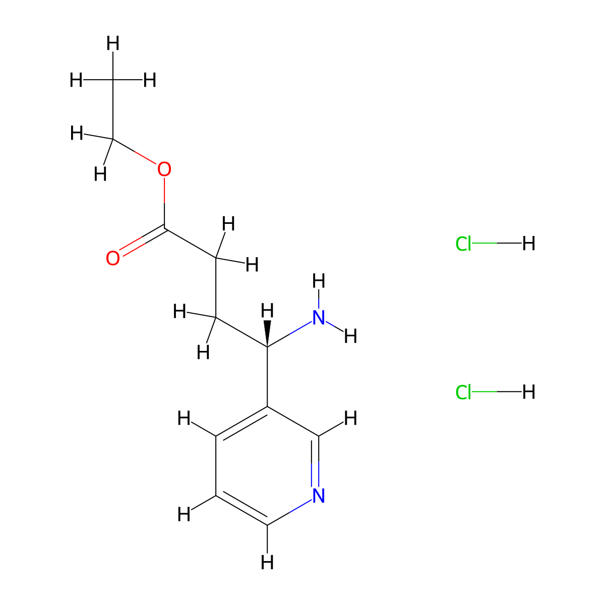 (S)-4-Amino-4-pyridin-3-yl-butyric acid ethyl ester dihydrochloride molecular structure, CAS 2416991-41-6