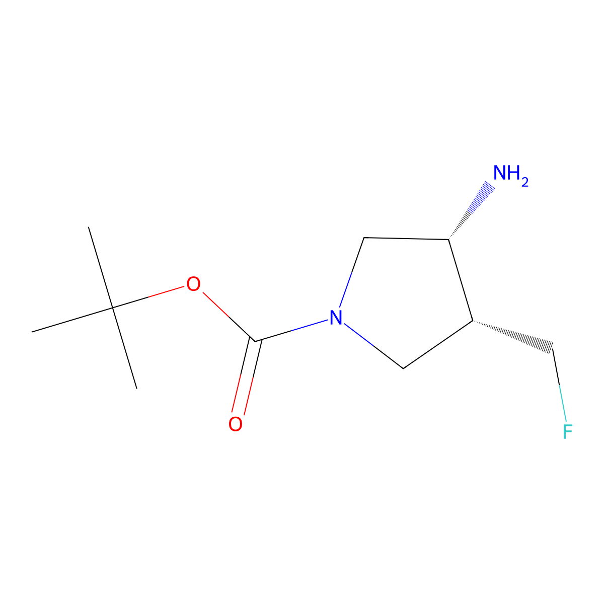 Tert-butyl (3R,4R)-3-amino-4-(fluoromethyl)pyrrolidine-1-carboxylate molecular structure, CAS 2416992-75-9