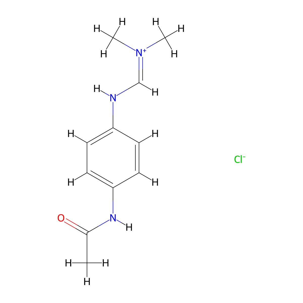 N-(4-(((Dimethylamino)methylidene)amino)phenyl)ethanimidic acid--hydrogen chloride (1/1) molecular structure, CAS 2417-13-2