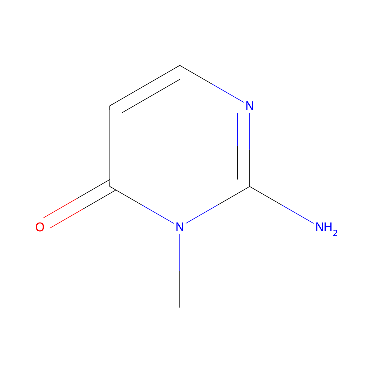 2-Amino-3-methyl-3,4-dihydropyrimidin-4-one molecular structure, CAS 2417-17-6