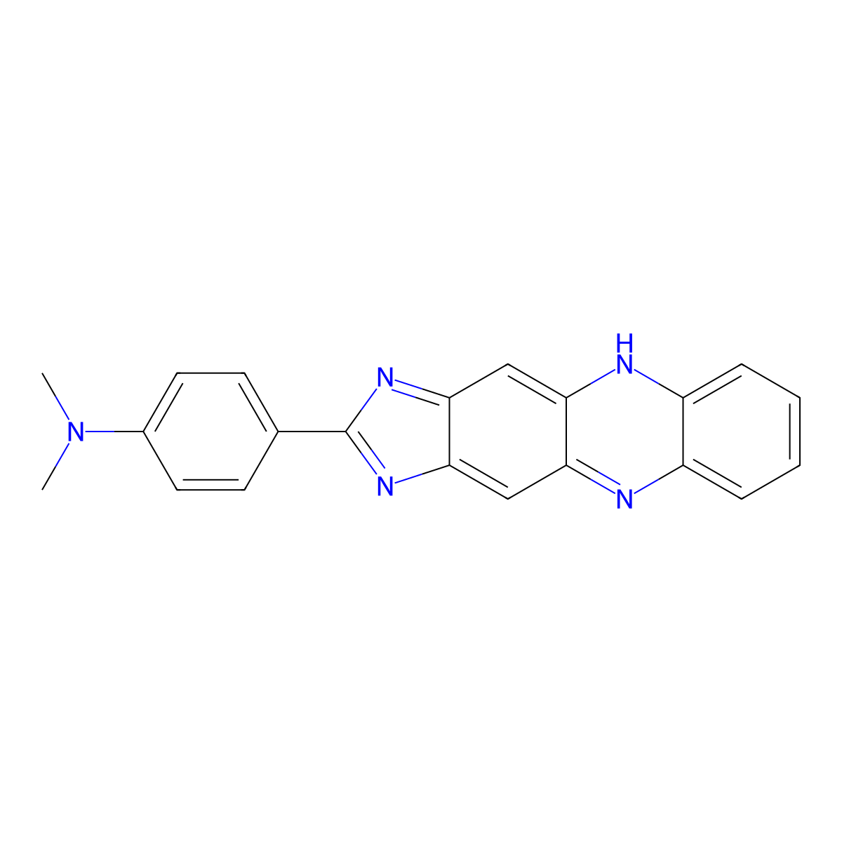 4-(1H-Imidazo(4,5-B)phenazin-2-YL)-N,N-dimethylaniline molecular structure, CAS 2417-59-6