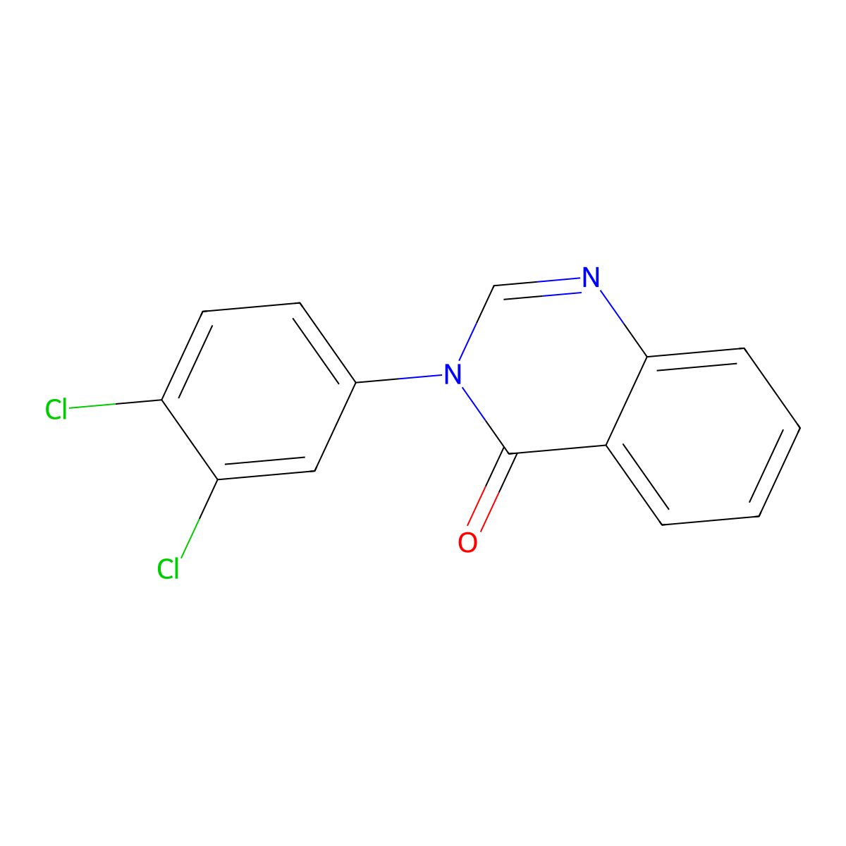 3-(3,4-dichlorophenyl)quinazolin-4(3H)-one molecular structure, CAS 24170-49-8