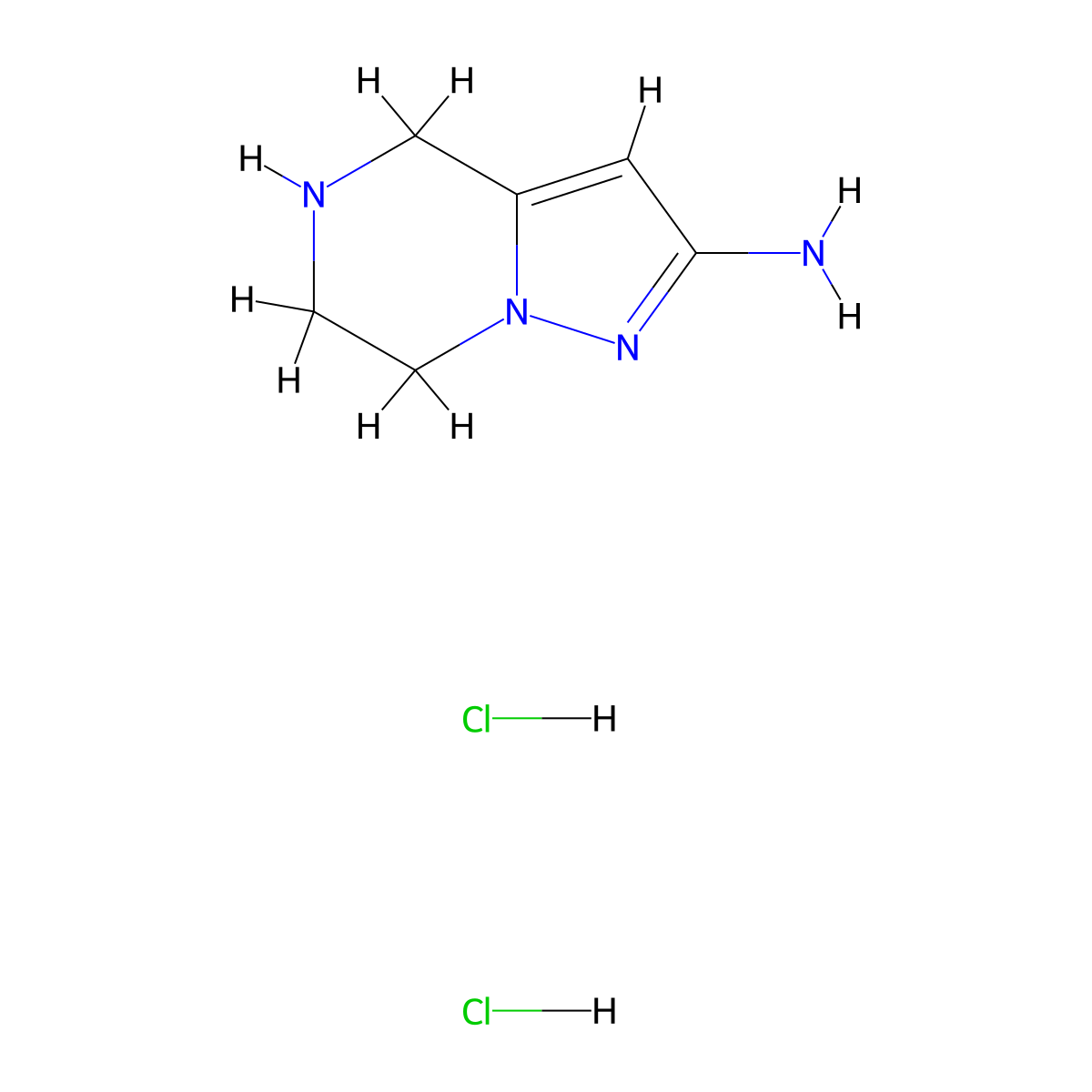 4H,5H,6H,7H-pyrazolo[1,5-a]pyrazin-2-amine dihydrochloride molecular structure, CAS 2417015-93-9