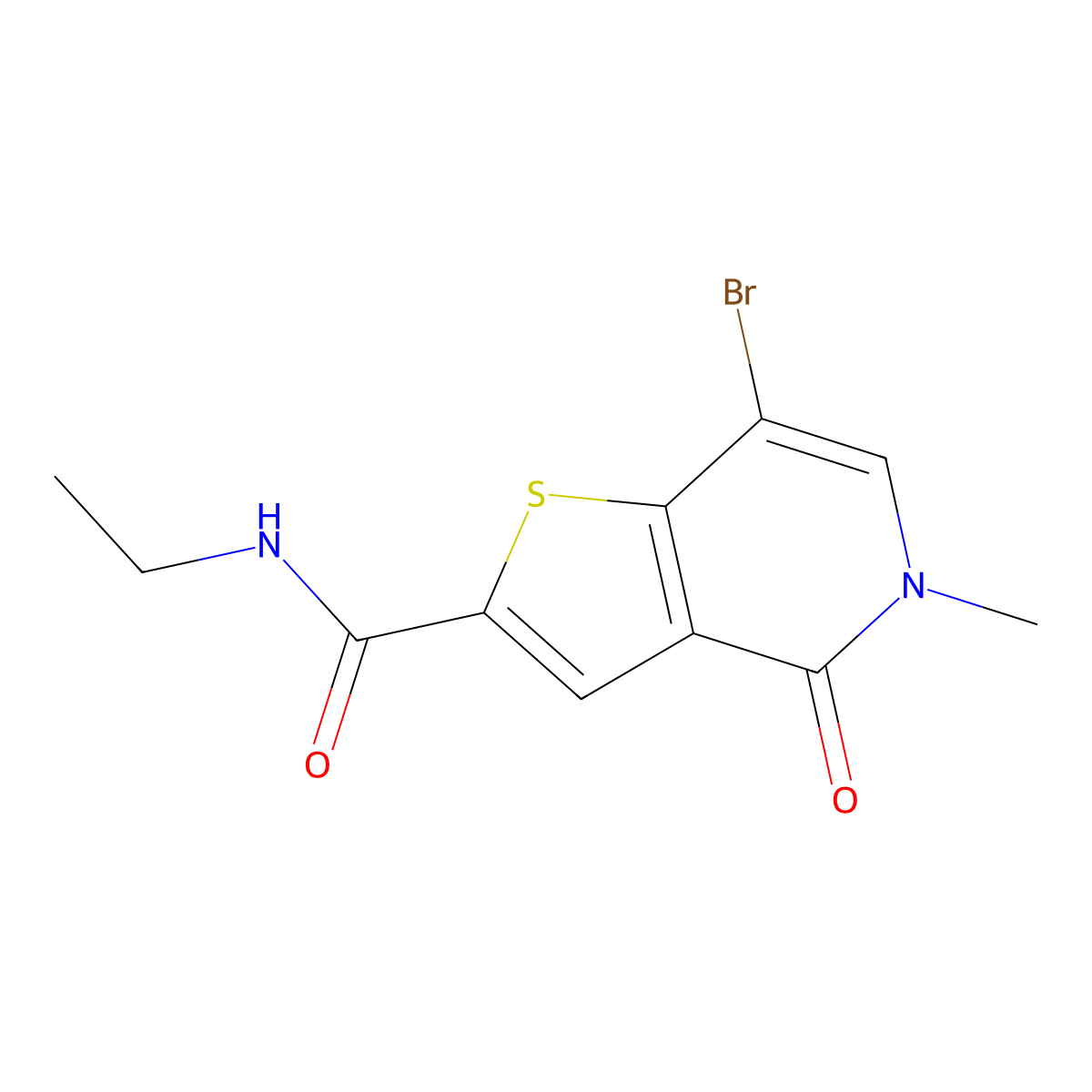 7-bromo-N-ethyl-5-methyl-4-oxo-4,5-dihydrothieno[3,2-c]pyridine-2-carboxamide molecular structure, CAS 2417035-64-2