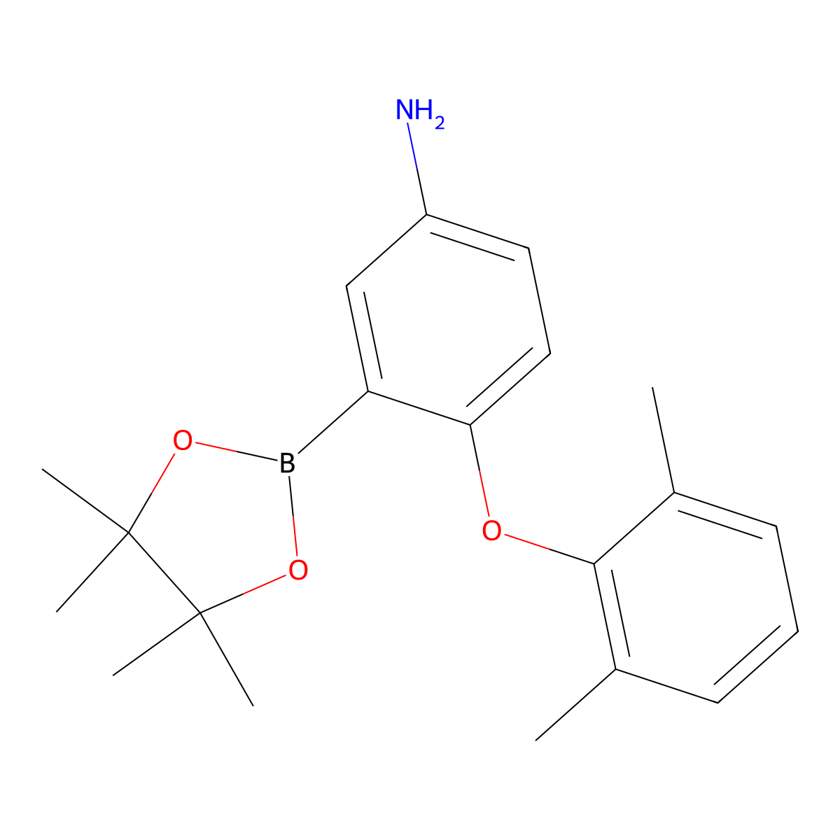 4-(2,6-Dimethylphenoxy)-3-(4,4,5,5-tetramethyl-1,3,2-dioxaborolan-2-yl)aniline molecular structure, CAS 2417035-65-3