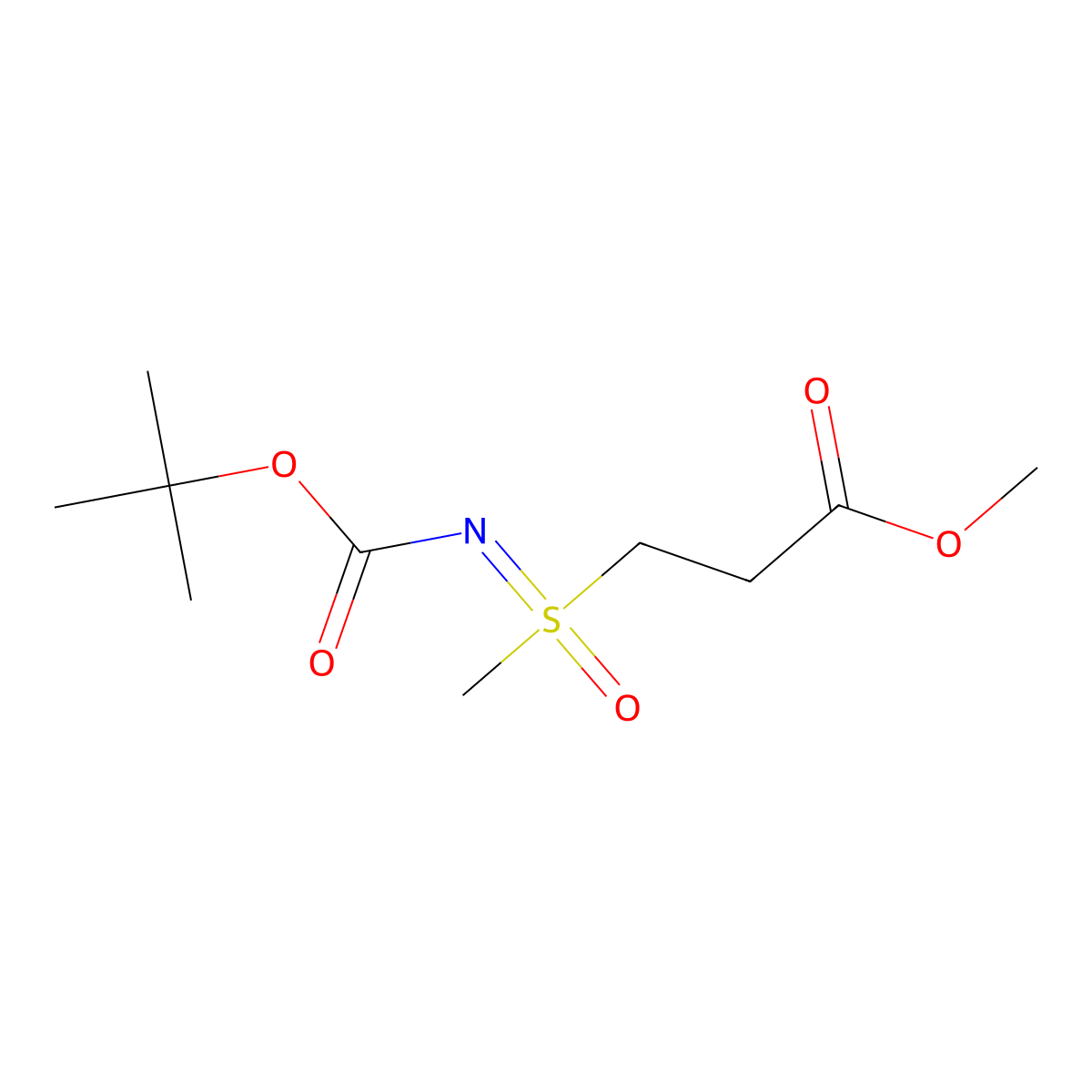 Methyl 3-(N-Boc-S-methylsulfonimidoyl)propanoate molecular structure, CAS 2417115-01-4