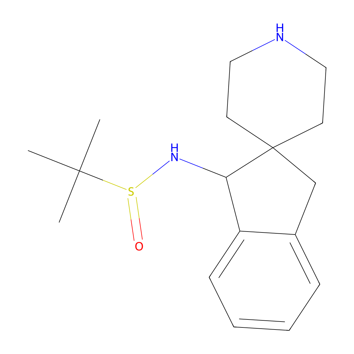 N-(1,3-Dihydrospiro[indene-2,4'-piperidin]-1-yl)-2-methylpropane-2-sulfinamide molecular structure, CAS 2417171-57-2