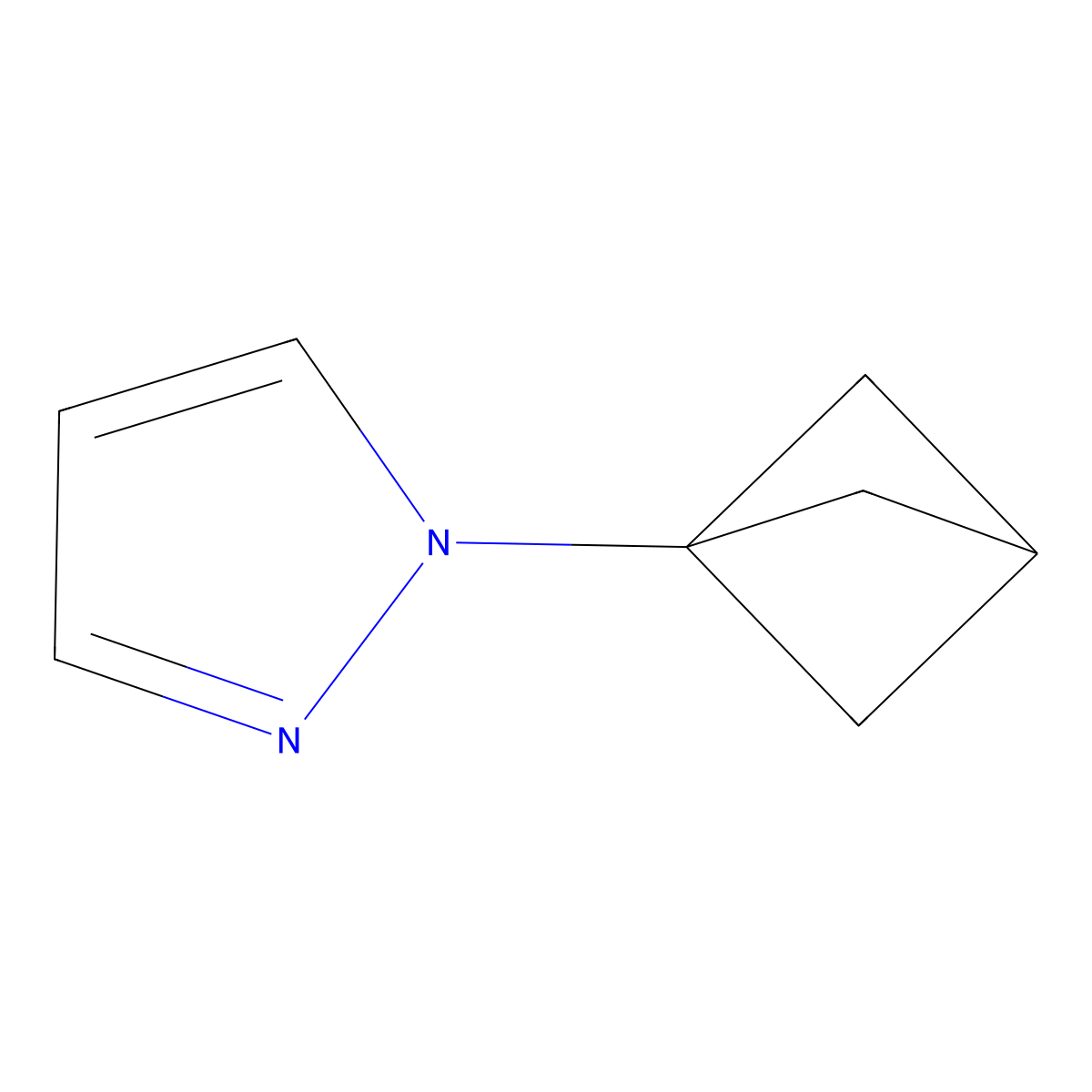1-(1-Bicyclo[1.1.1]pentanyl)pyrazole molecular structure, CAS 2417226-01-6