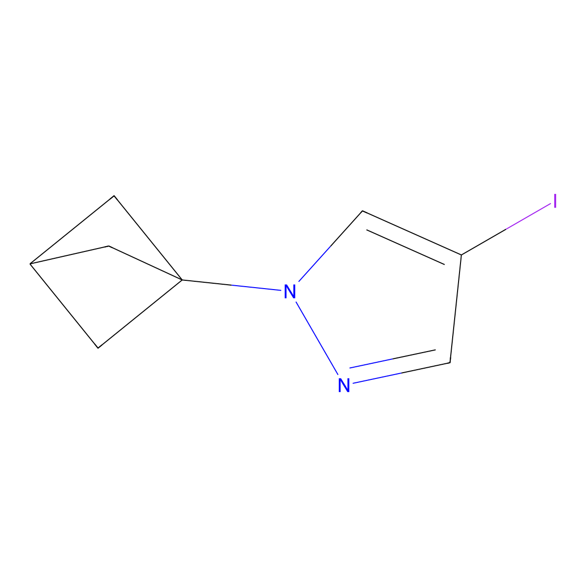 1-(1-Bicyclo[1.1.1]pentanyl)-4-iodo-pyrazole molecular structure, CAS 2417226-02-7