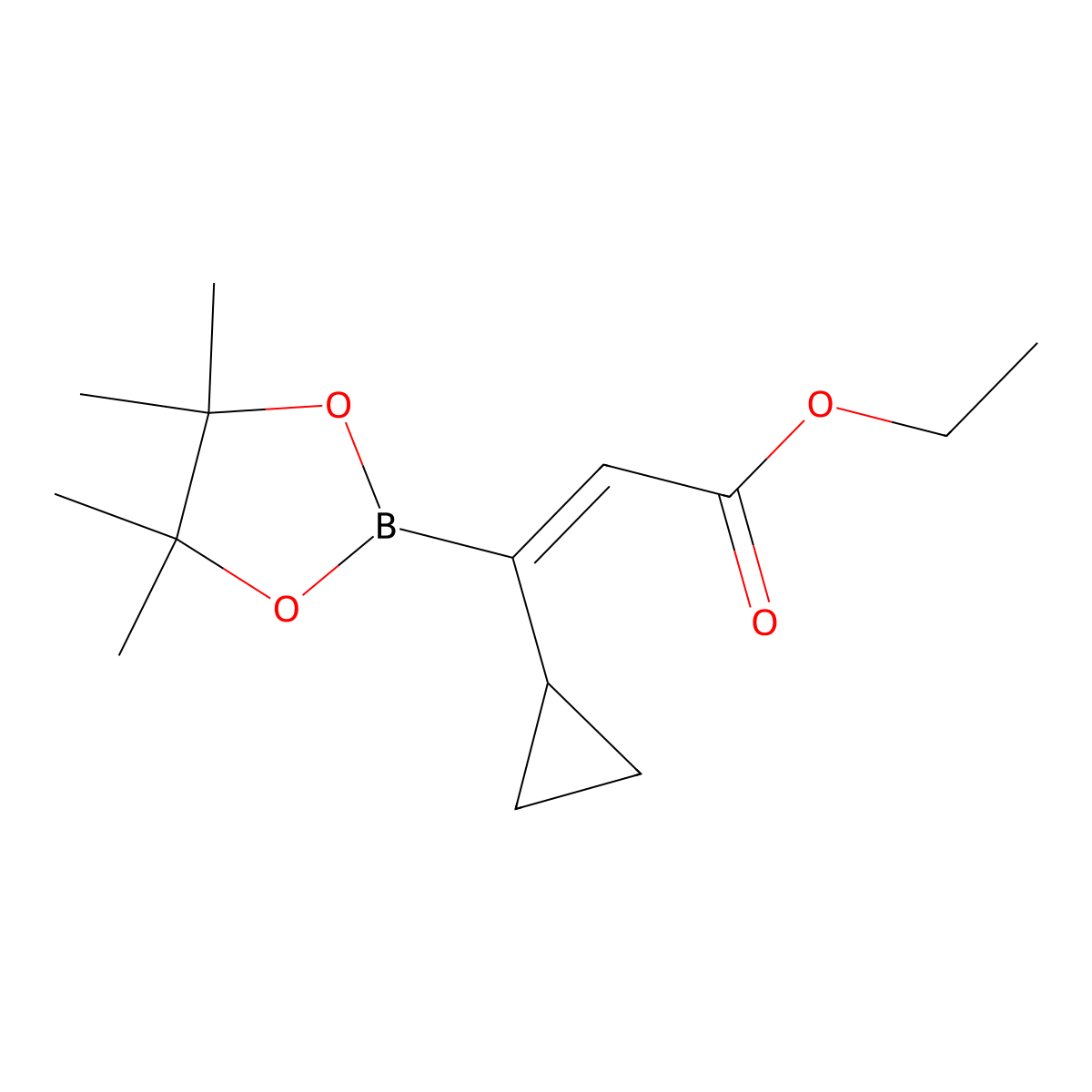 Ethyl (Z)-3-cyclopropyl-3-(4,4,5,5-tetramethyl-1,3,2-dioxaborolan-2-yl)acrylate molecular structure, CAS 2417259-35-7
