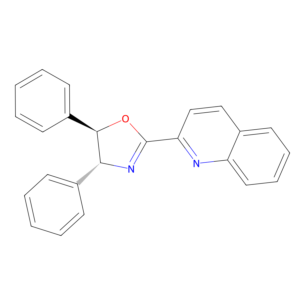 (4R,5R)-4,5-Diphenyl-2-(quinolin-2-yl)-4,5-dihydrooxazole molecular structure, CAS 2417321-38-9