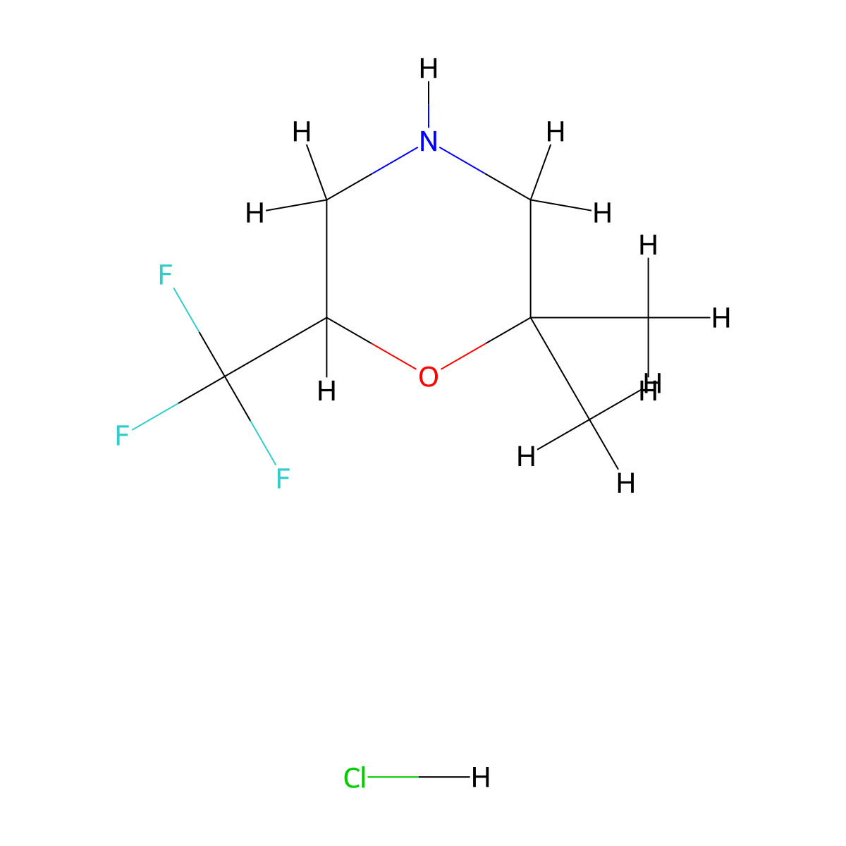 2,2-Dimethyl-6-(trifluoromethyl)morpholine hydrochloride molecular structure, CAS 2417326-85-1