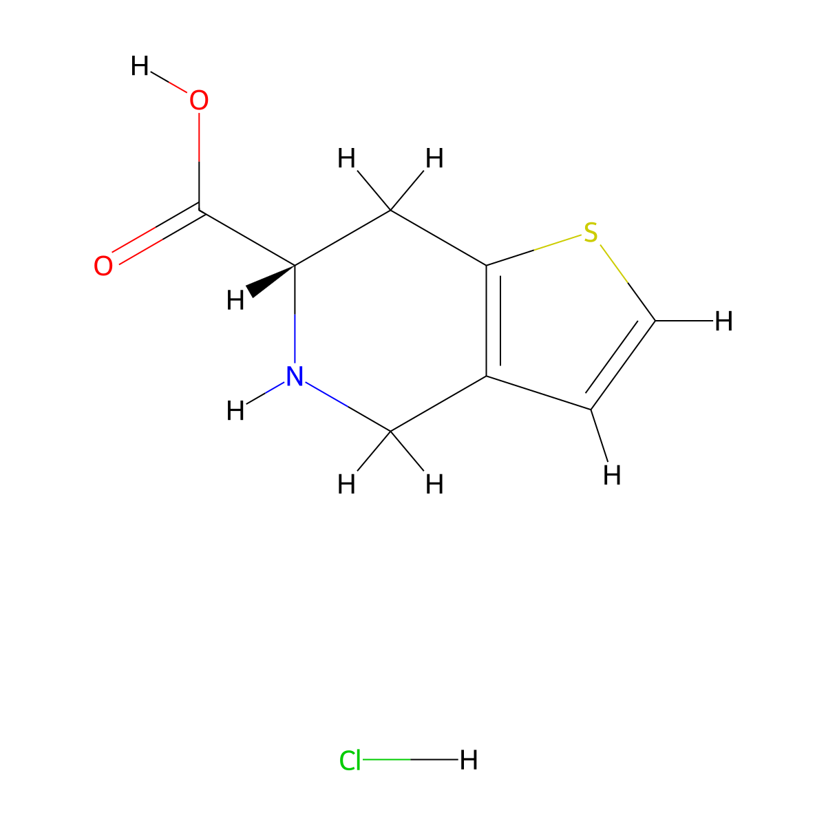 (S)-4,5,6,7-Tetrahydrothieno[3,2-C]pyridine-6-carboxylic acid hcl molecular structure, CAS 2417367-96-3