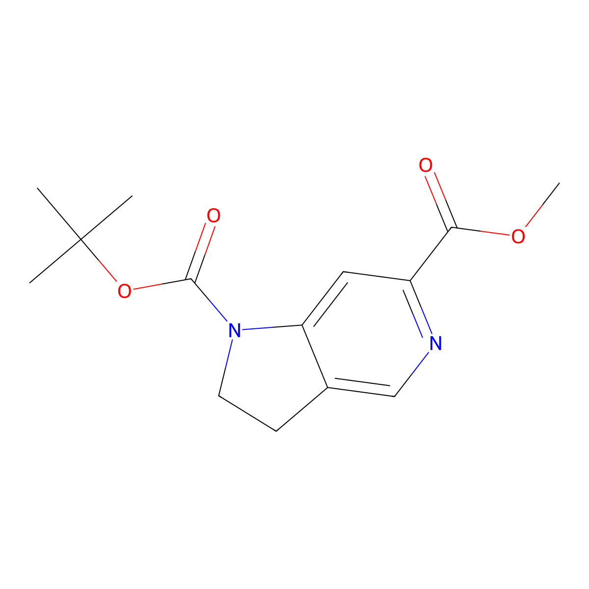 1-tert-Butyl 6-methyl 2,3-dihydropyrrolo[3,2-c]pyridine-1,6-dicarboxylate molecular structure, CAS 2417399-68-7